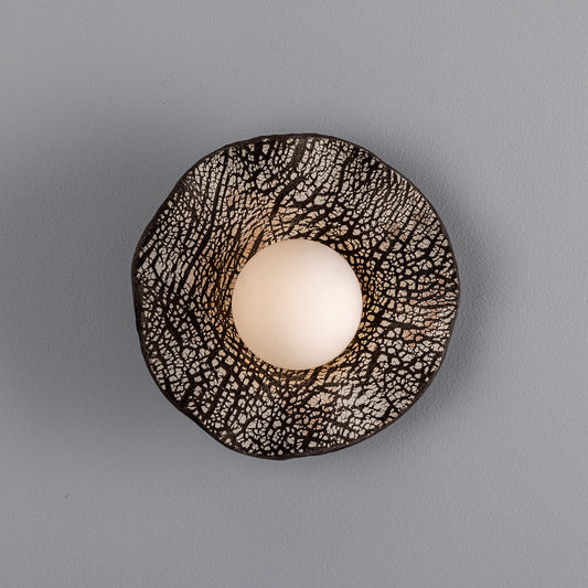 Rivale Ceramic Wall Light - Black Clay