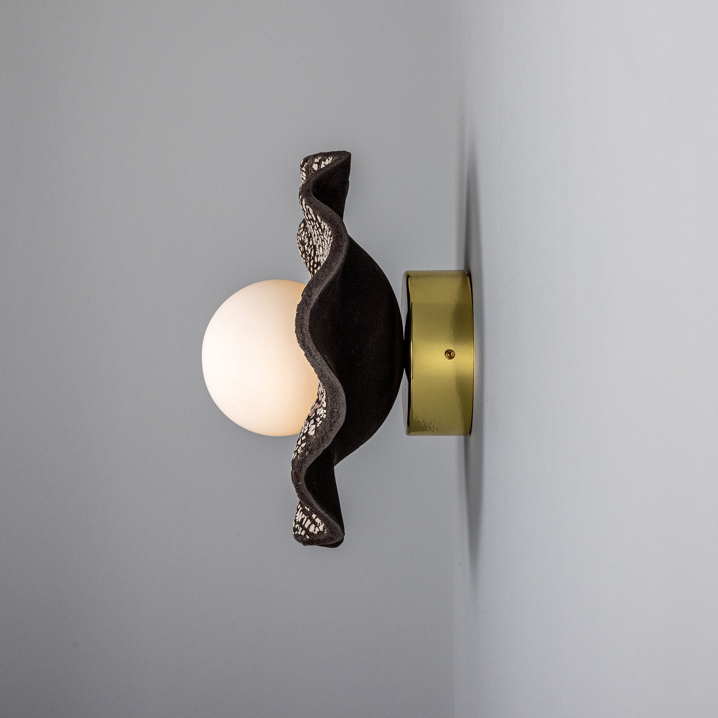 Rivale Ceramic Wall Light - Black Clay